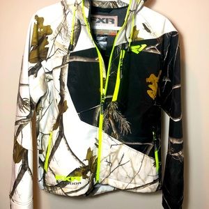 Women’s White Camo FXR Outdoor Soft-shell Hoodie
